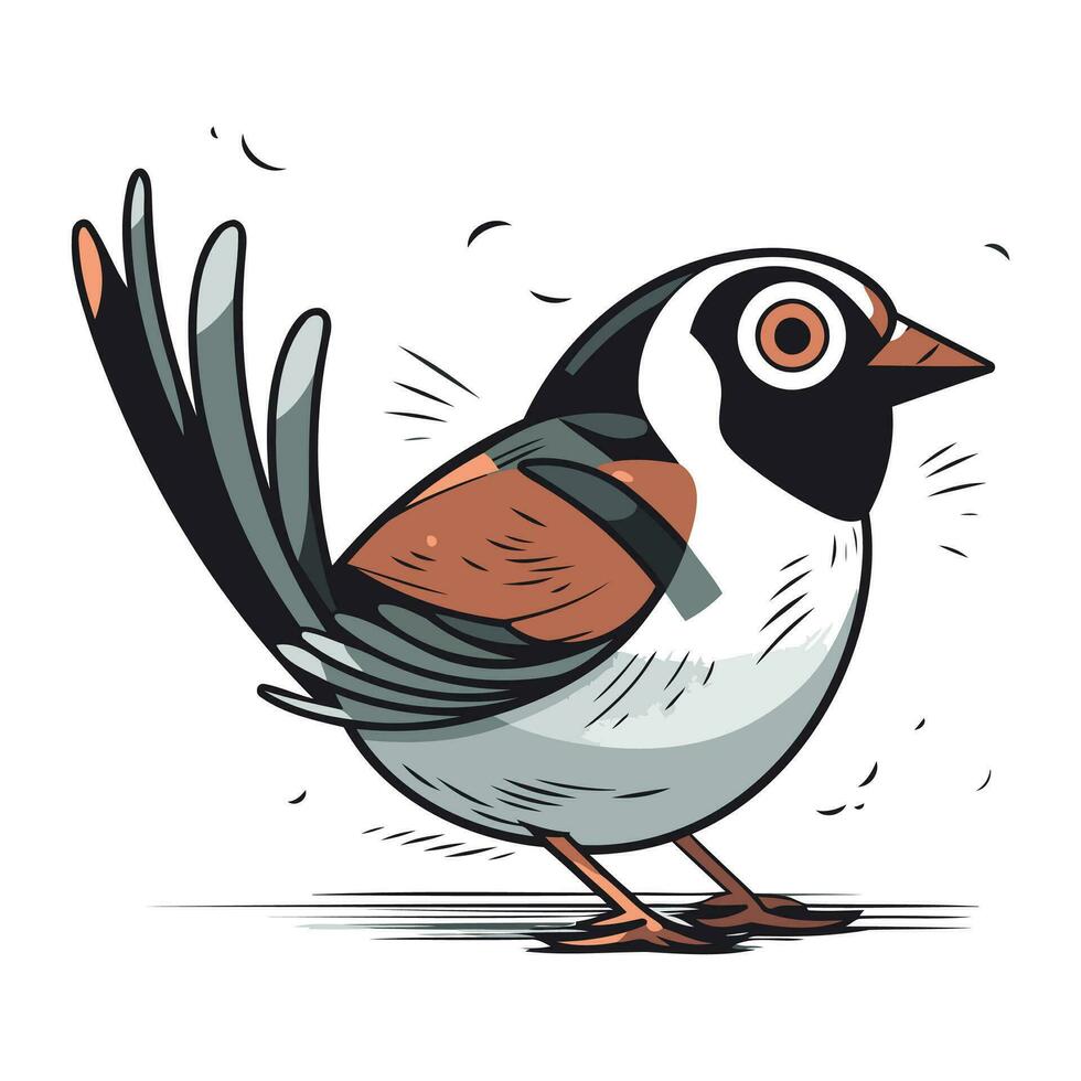 goudvink vogel. hand- getrokken vector illustratie geïsoleerd Aan wit achtergrond.