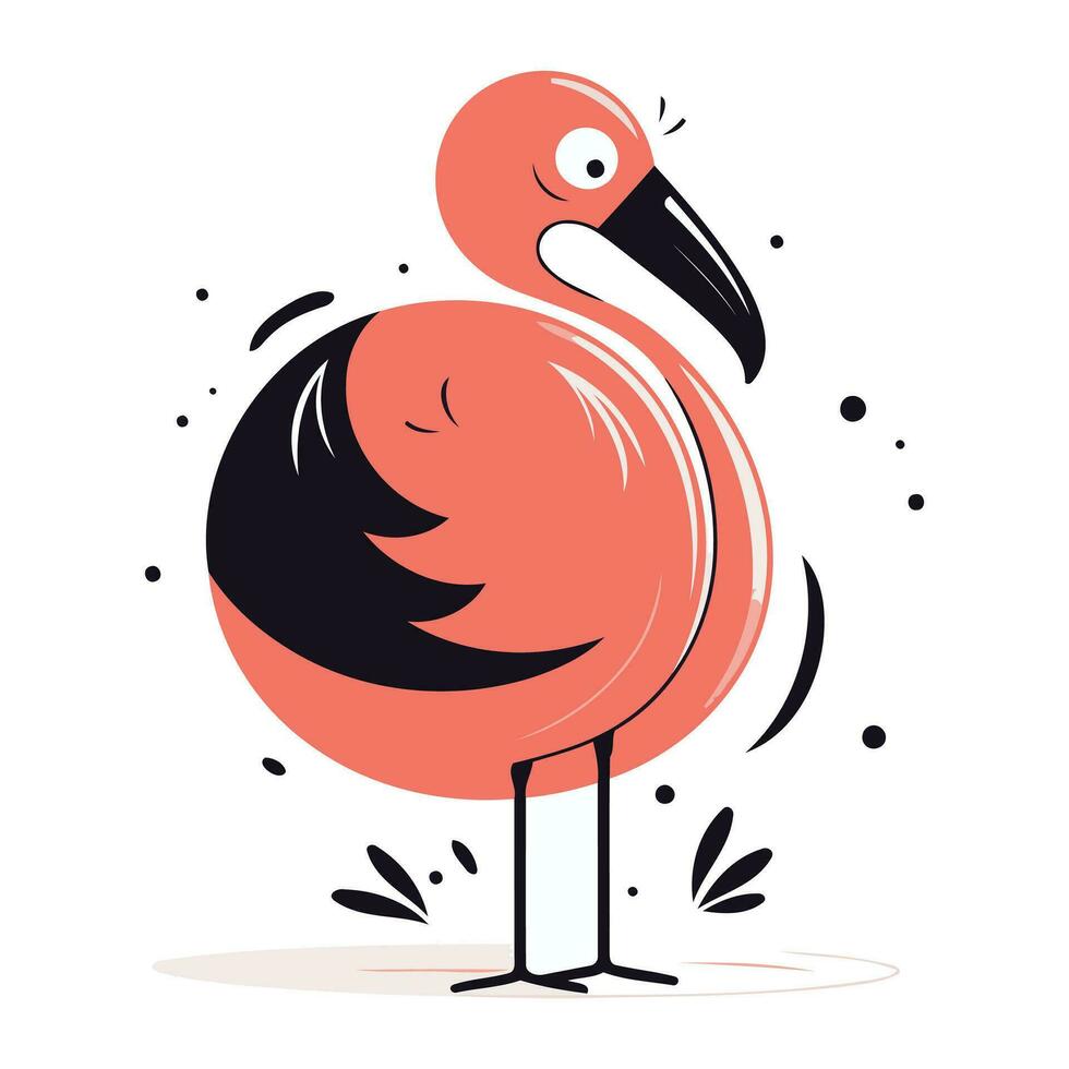 flamingo. vector illustratie van een vogel in een vlak stijl.