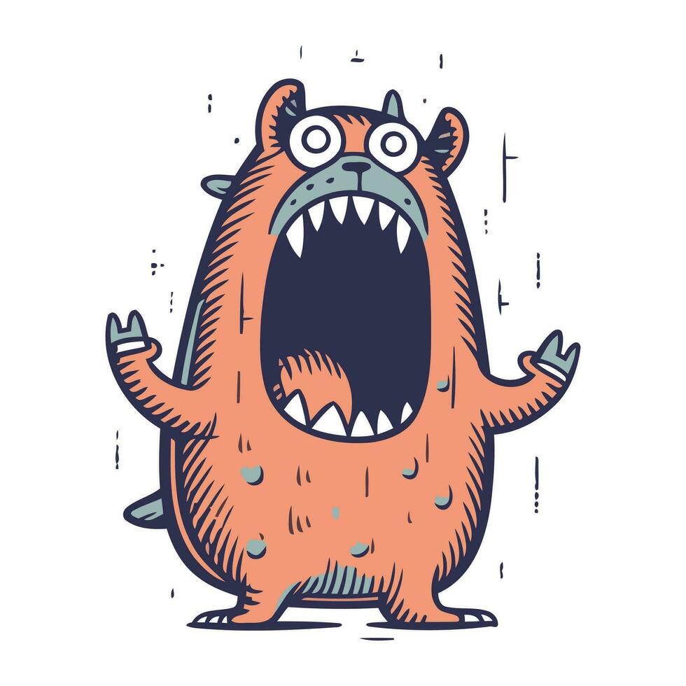 grappig tekenfilm monster. vector illustratie geïsoleerd Aan een wit achtergrond.