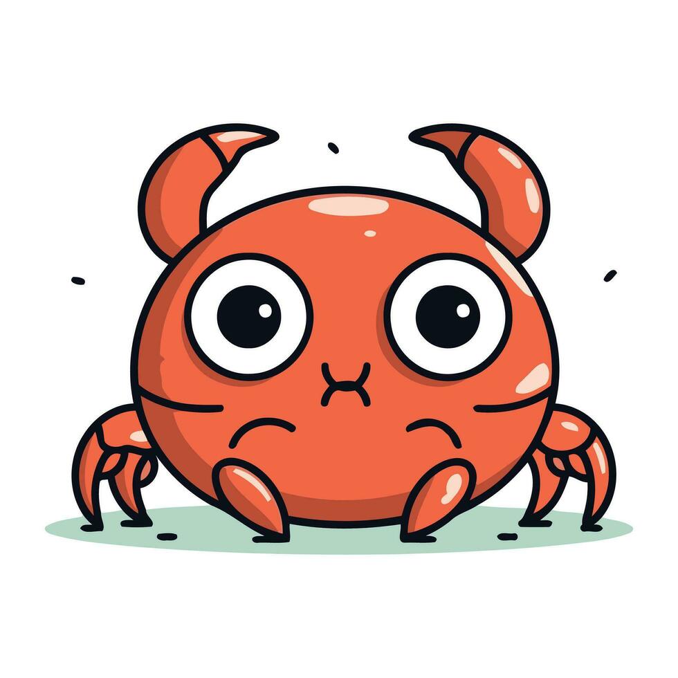 krab tekenfilm karakter. schattig vector illustratie van een krab.
