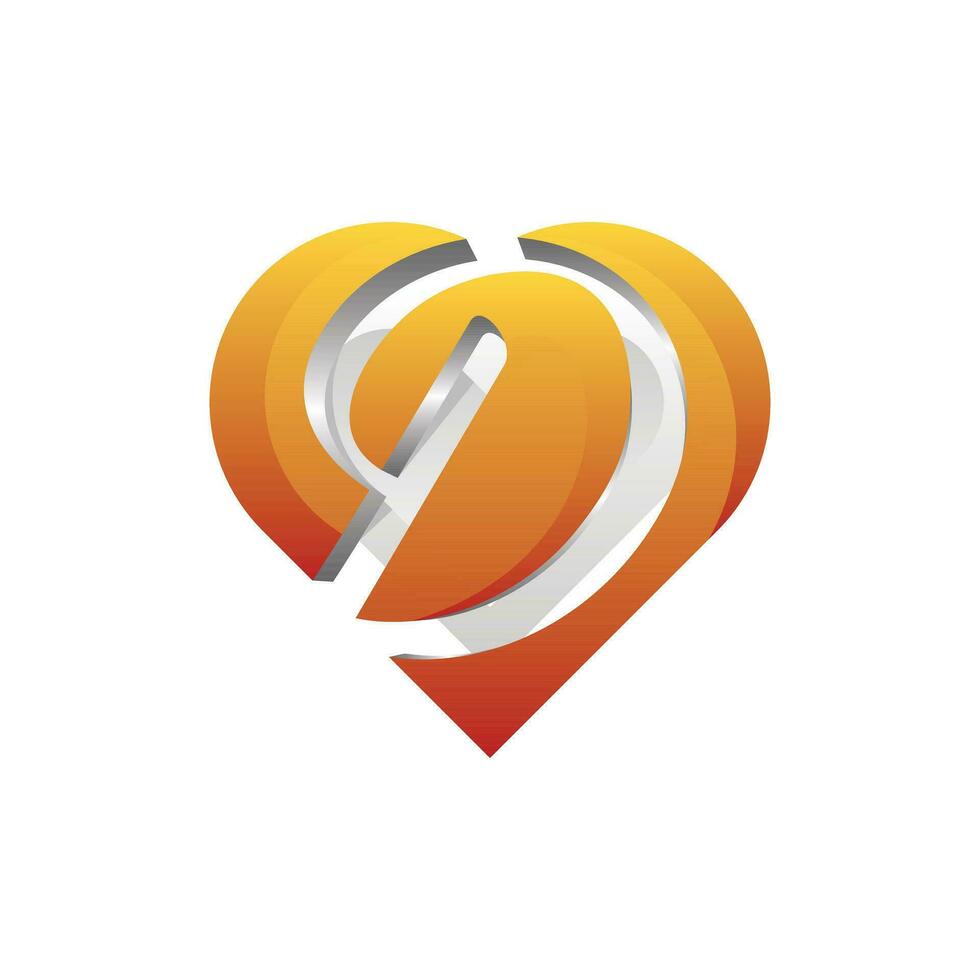 brief d met liefde logo ontwerp sjabloon element, bruikbaar voor bedrijf en branding logos vector