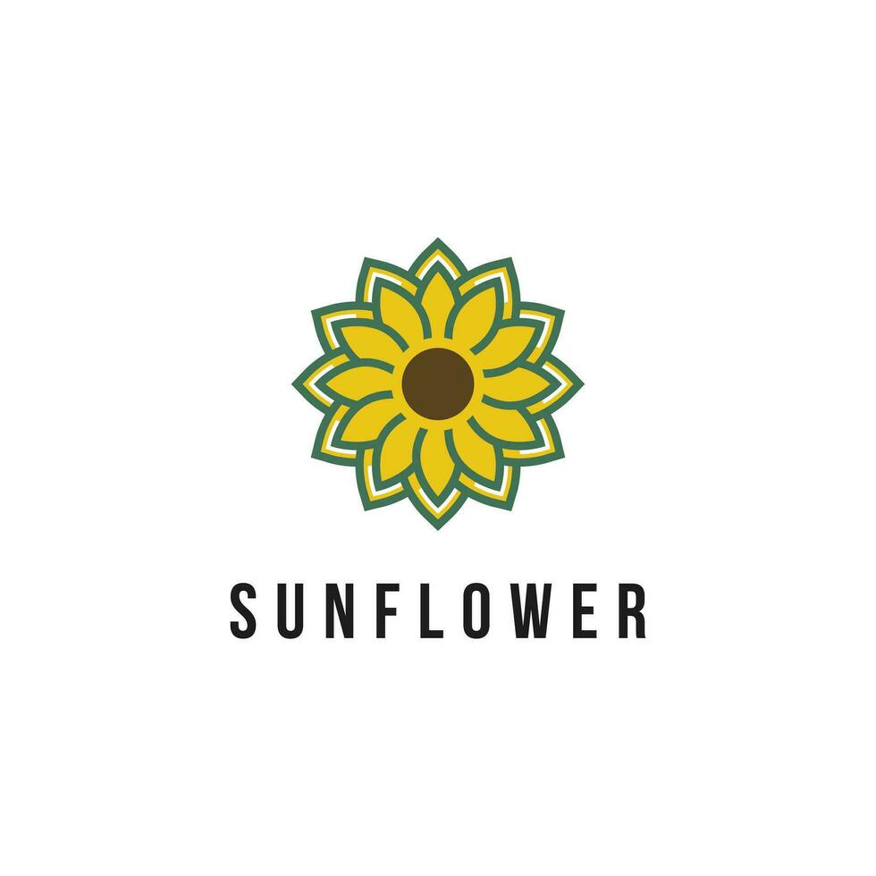 zonnebloem vector logo ontwerp idee