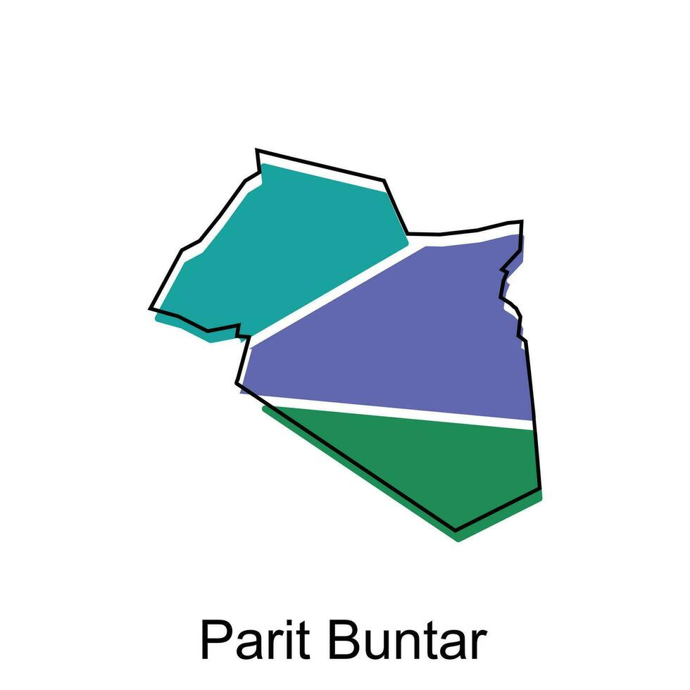 kaart stad van gelijk buntar vector ontwerp, Maleisië kaart met grenzen, steden. logotype element voor sjabloon ontwerp