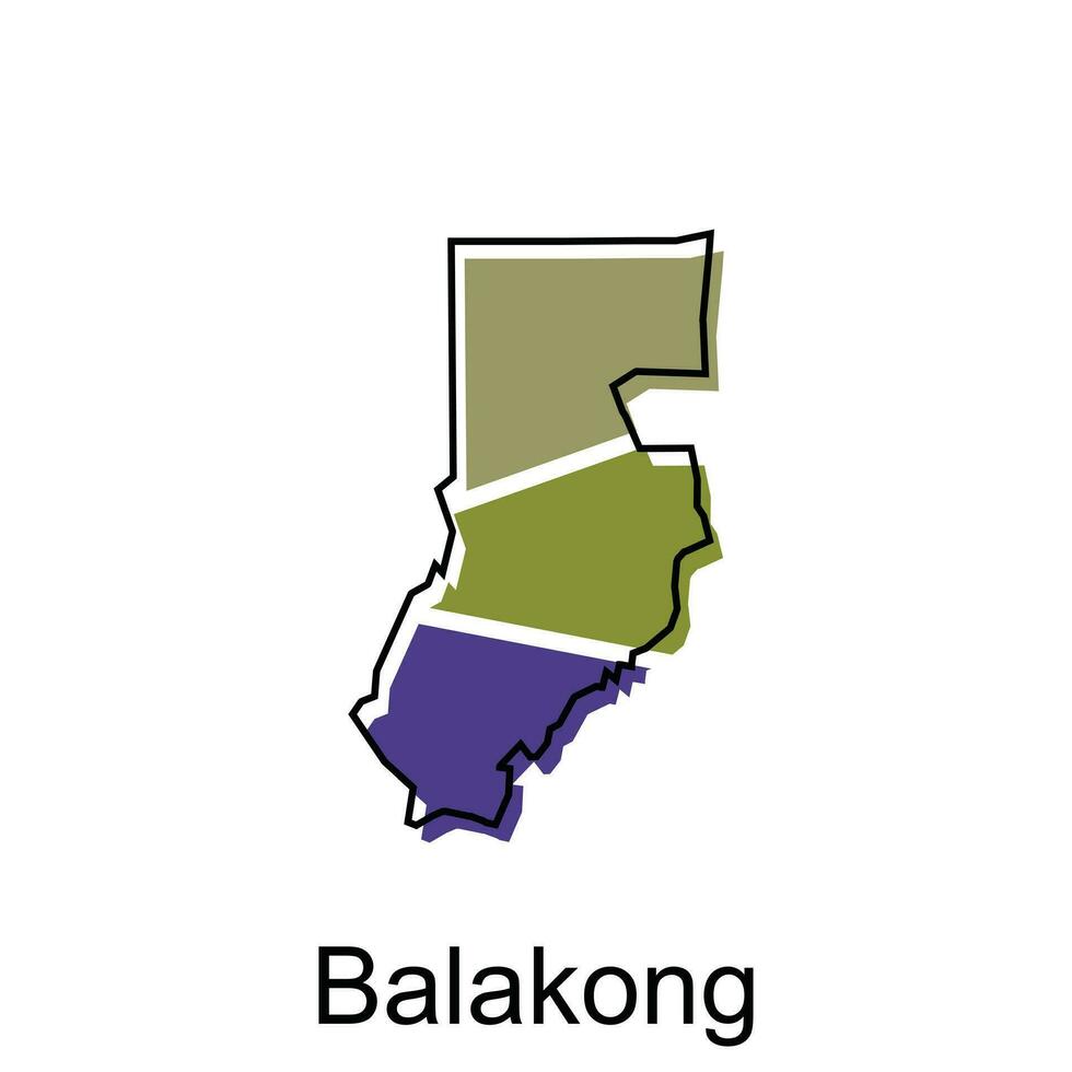 vector kaart stad van balakong ontwerp sjabloon, hoog gedetailleerd illustratie land in Azië