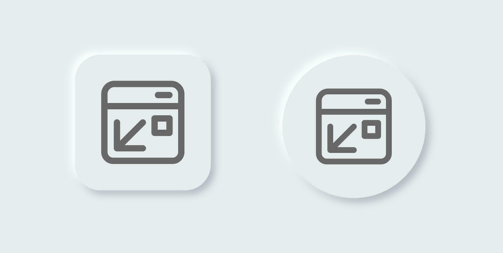 minimaliseren lijn icoon in neomorf ontwerp stijl. scherm grootte tekens vector illustratie.