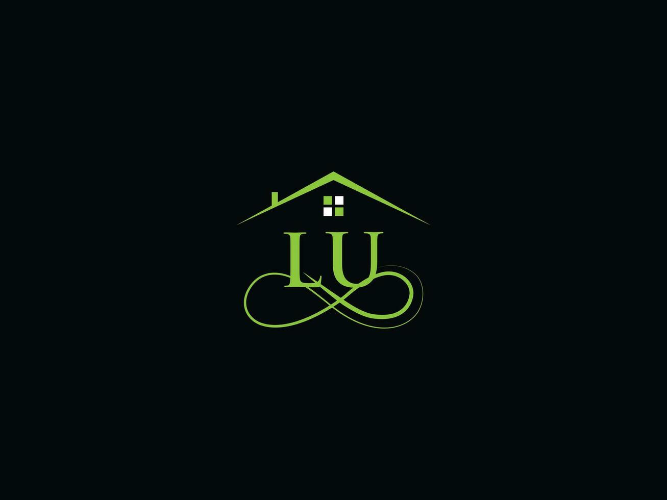 abstract lu logo gebouw, luxe lu echt landgoed brief logo icoon vector