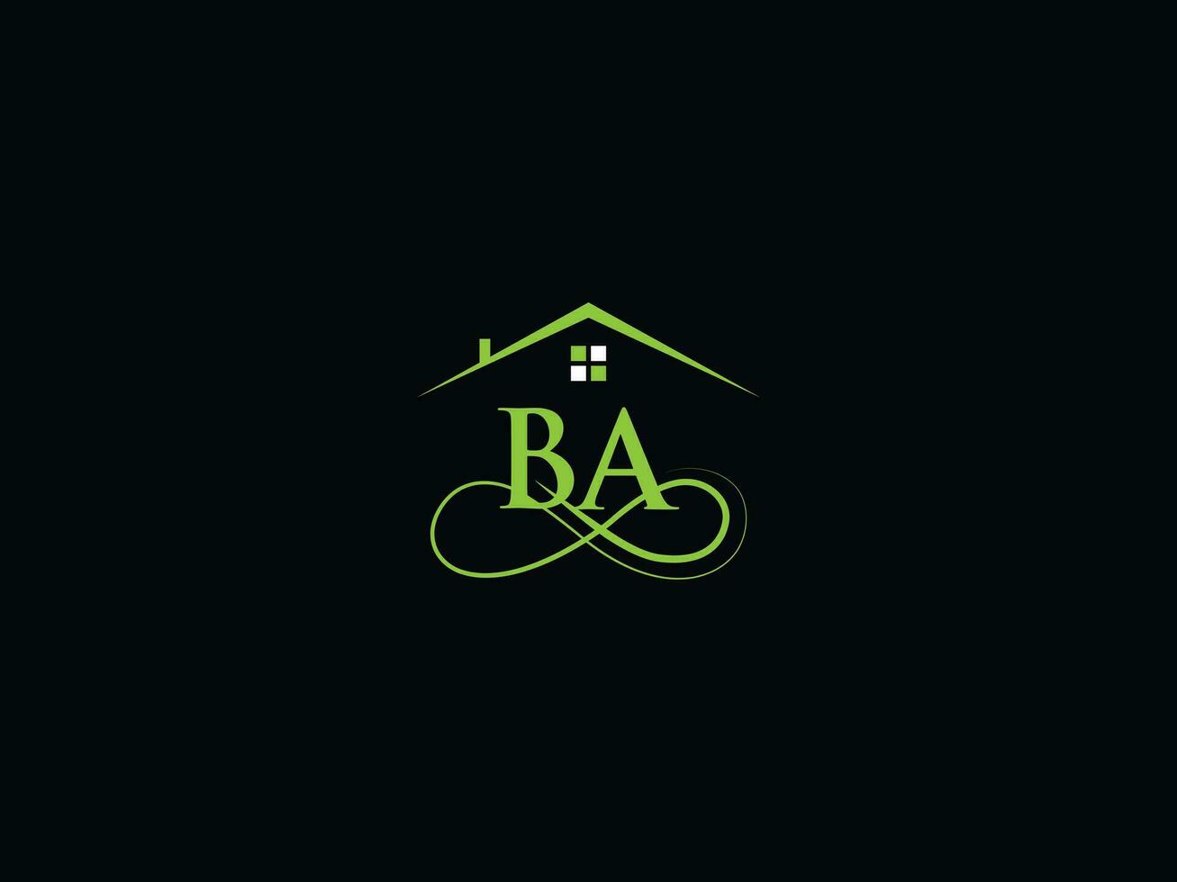 minimalistische ba gebouw logo icoon, kleurrijk ba luxe echt landgoed logo icoon vector