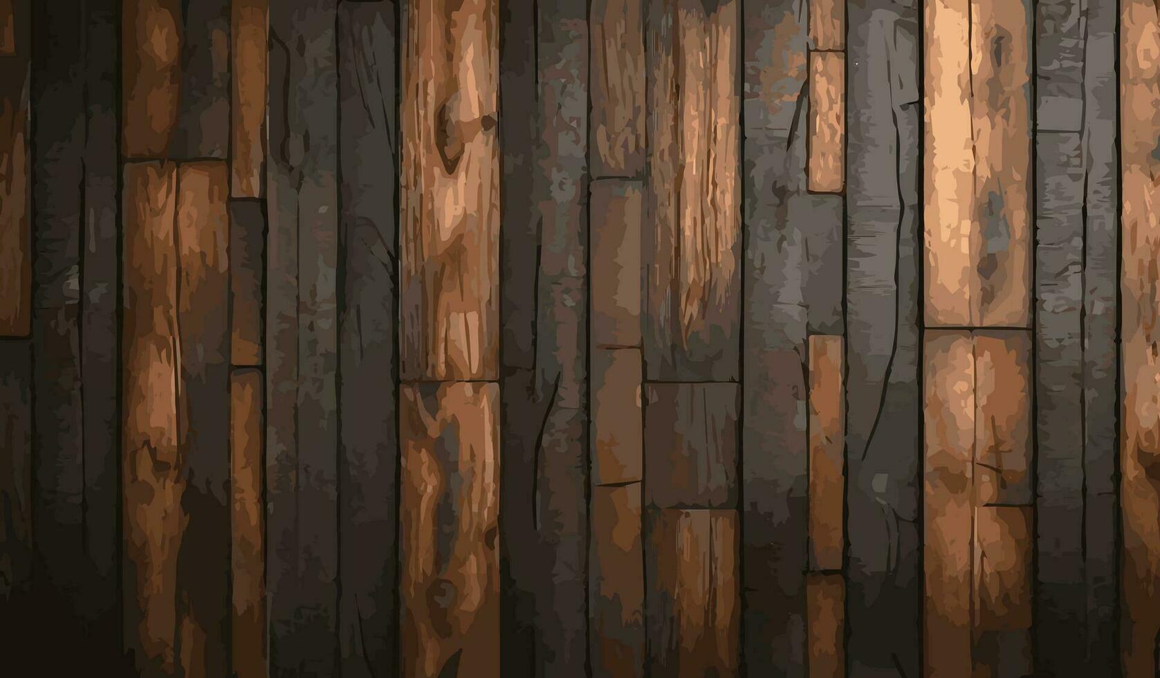 houten muur zwart bruin vector illustratie achtergrond. houten detailopname structuur vector