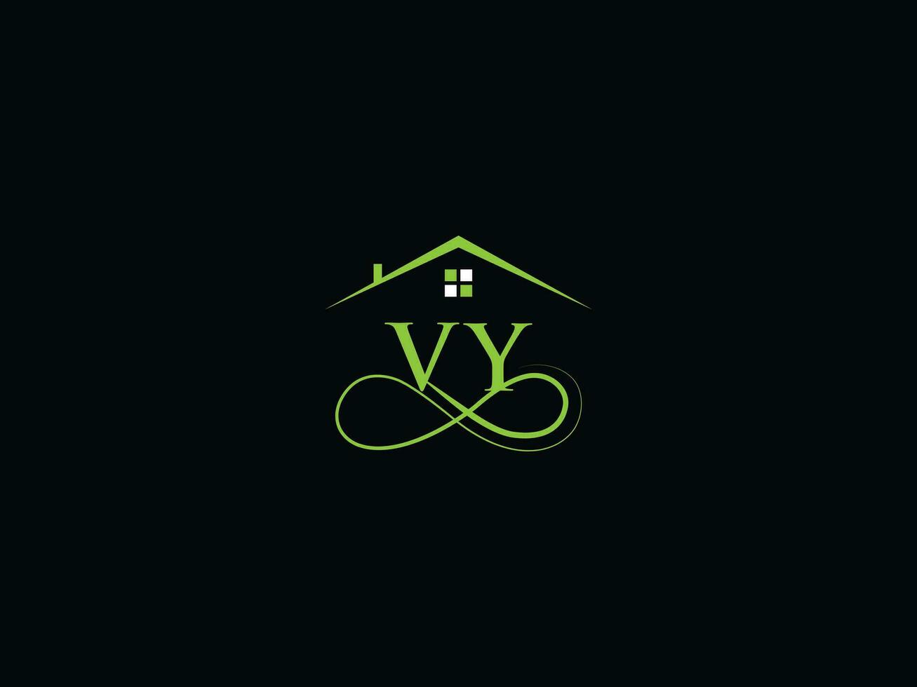 luxe vy echt landgoed logo brief, eerste vy logo gebouw icoon ontwerp voor u vector