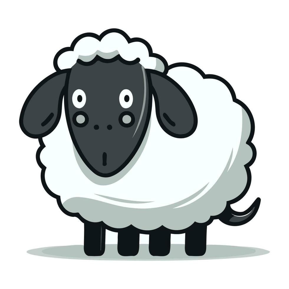 schapen tekenfilm karakter vector illustratie. schattig boerderij dier concept