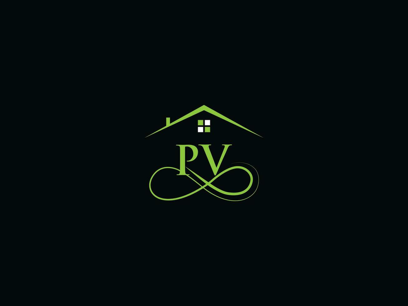 gebouw pv luxe logo, echt landgoed pv logo icoon vector voor u bedrijf