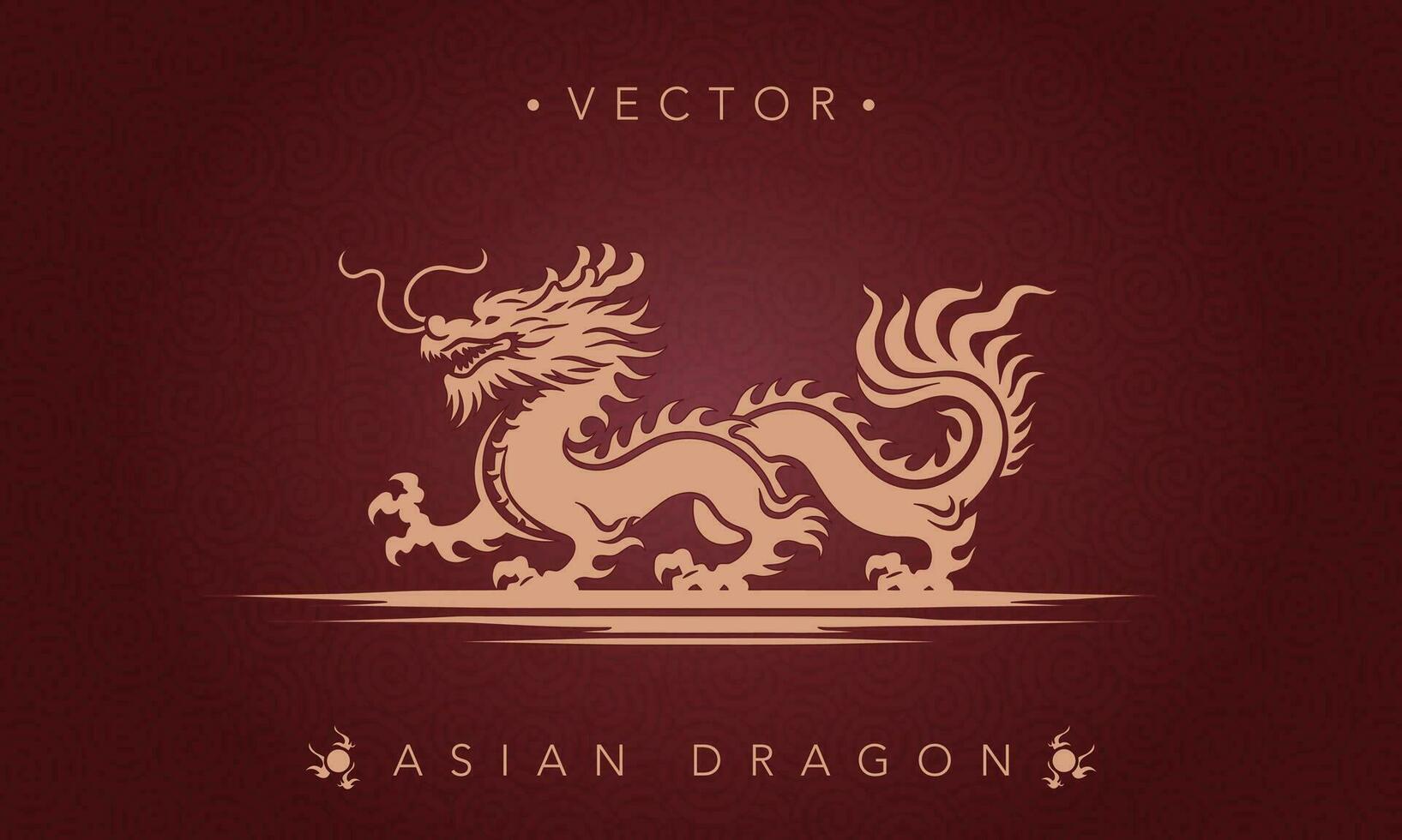 Aziatisch traditioneel draak patroon oude Chinese draak vector