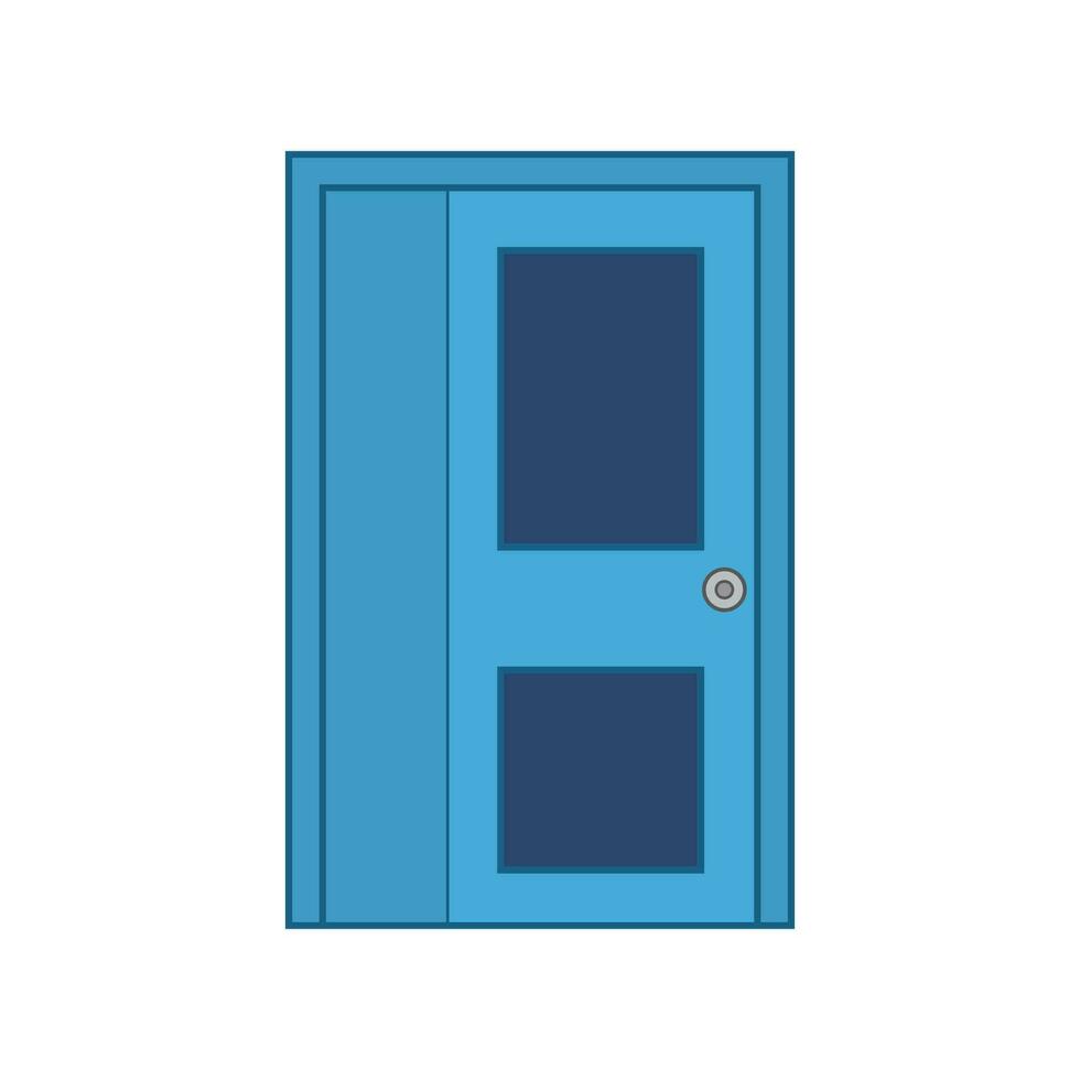 kinderen tekening vector illustratie twee paneel een derde lite deur geïsoleerd Aan wit achtergrond