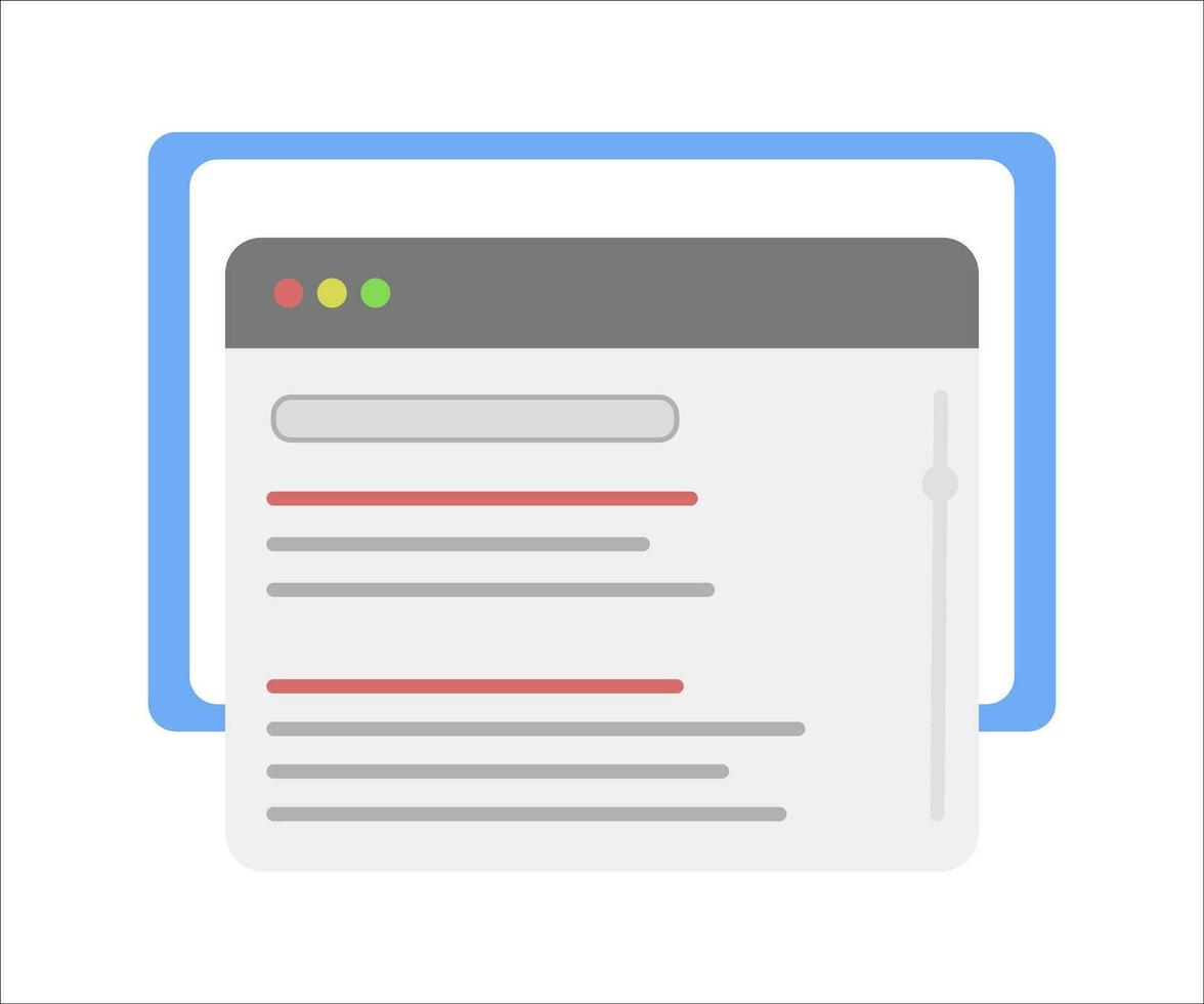 blanco web browser, gemakkelijk vlak stijl. geïsoleerd Aan wit achtergrond vector