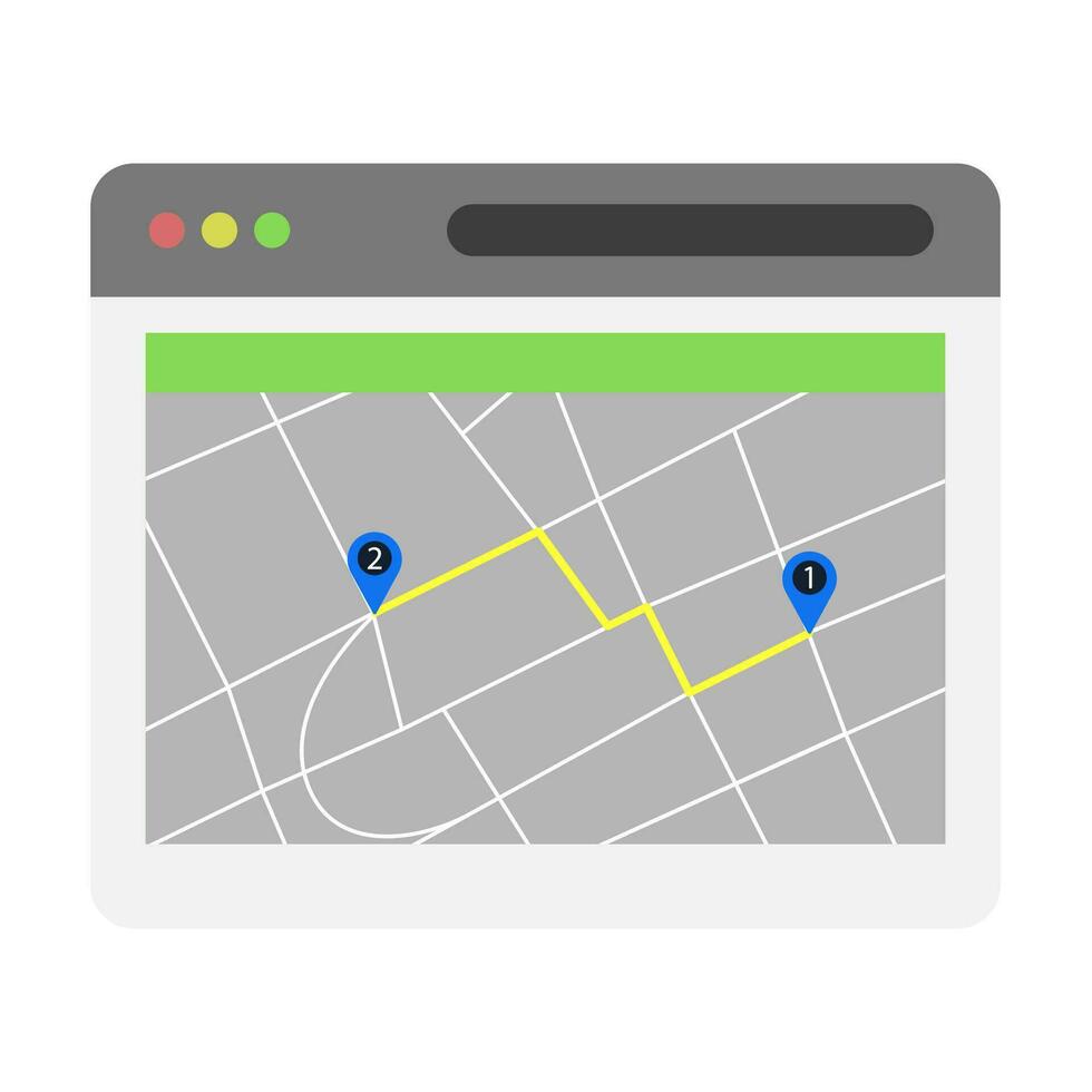 ity straat cartografie gevouwen papier kaart plan met GPS plaats plaats. vector