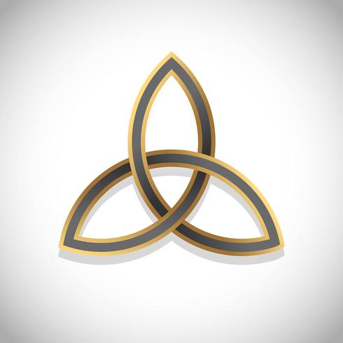 triquetra eenvoudig symbool goud vector