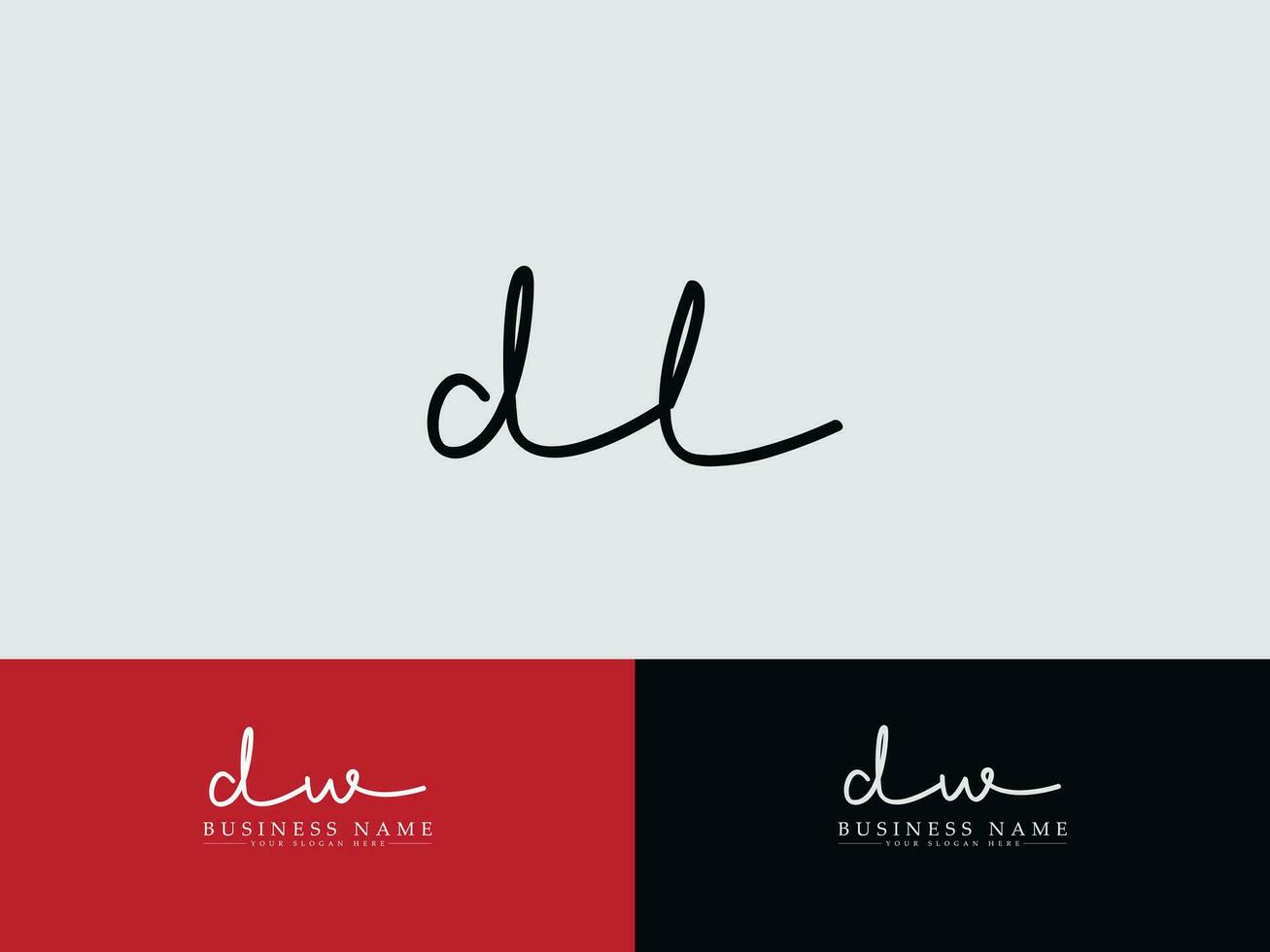 minimalistische dl handtekening logo, eerste dl bedrijf logo brief vector