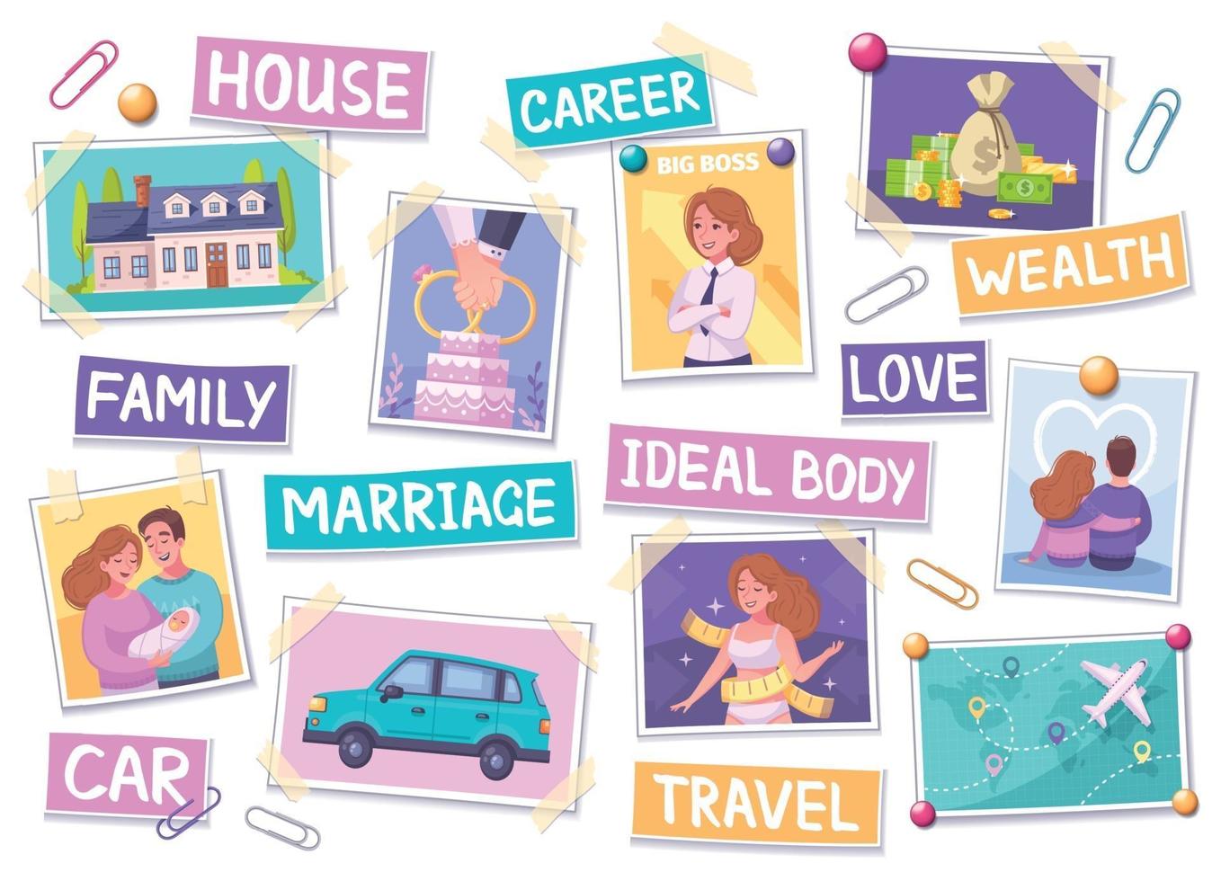 vision board set vector