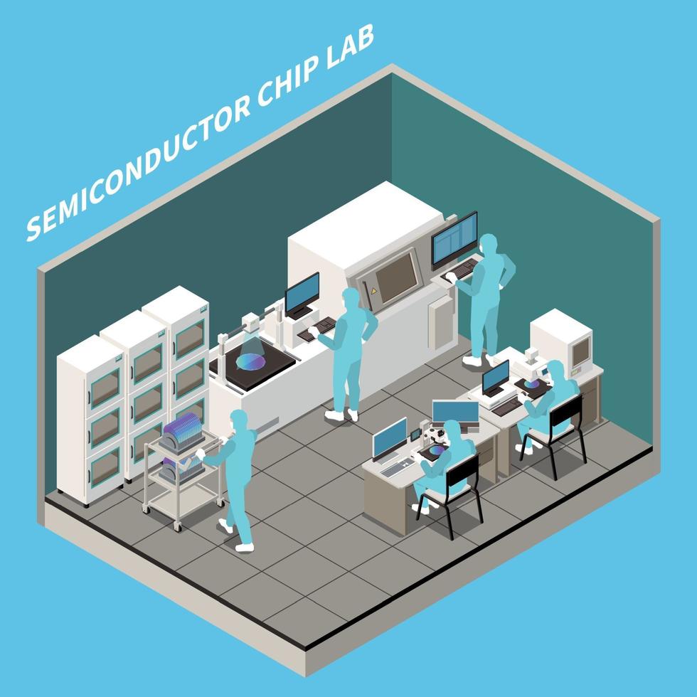 samenstelling van siliciumchiplab vector