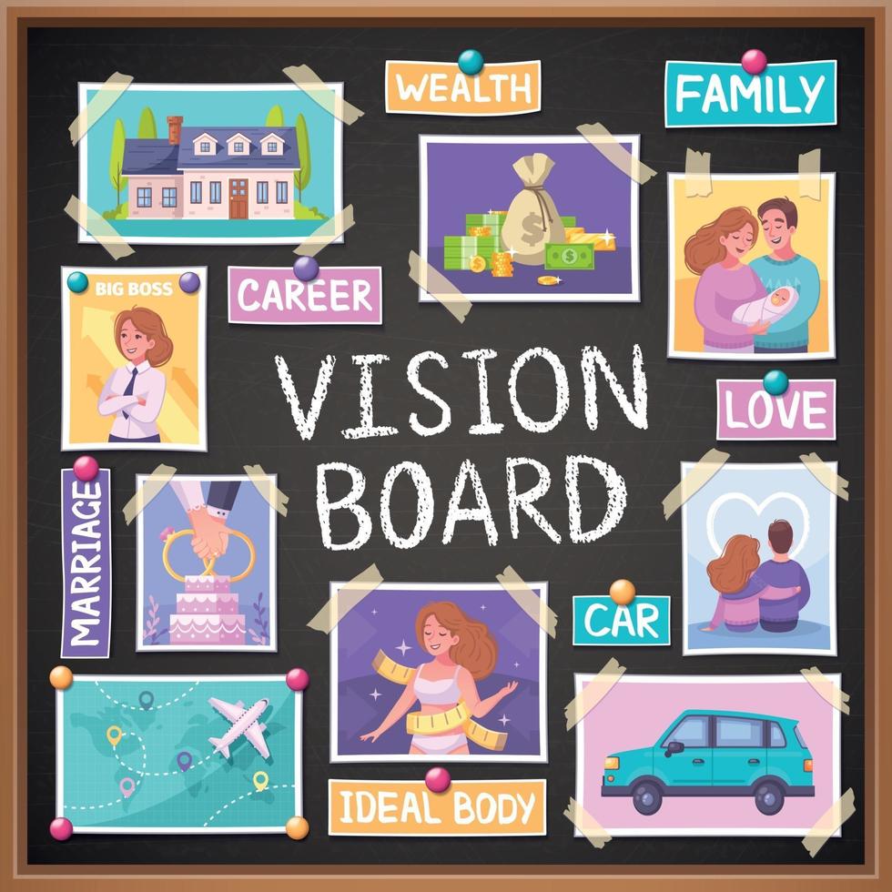 vision board planner vector
