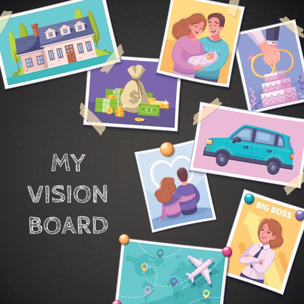vision board samenstelling vector