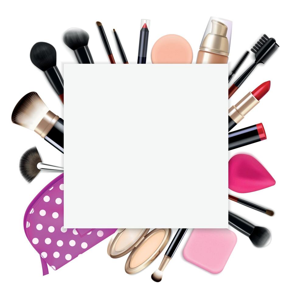 make-up kleuren realistische compositie vector