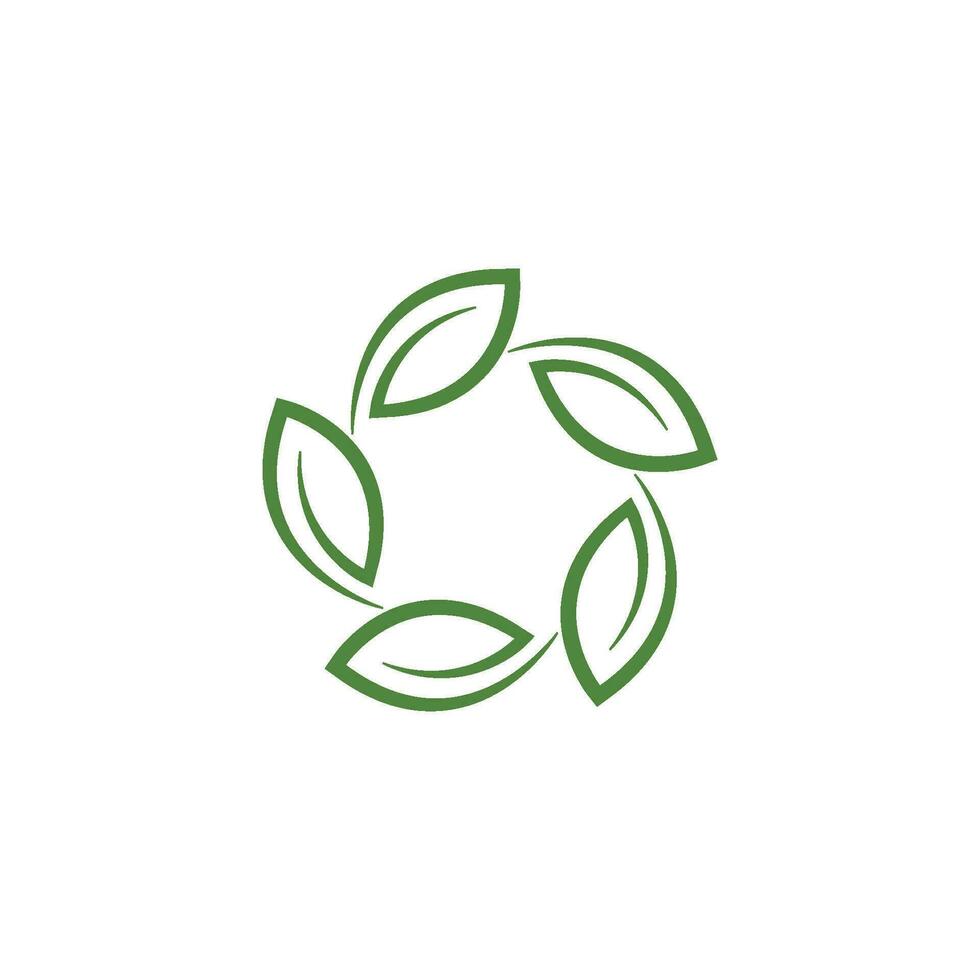 logo's van groene boom blad ecologie vector