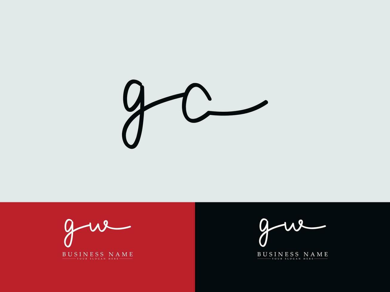 eerste gc logo icoon, minimalistische gc modern luxe handtekening logo vector