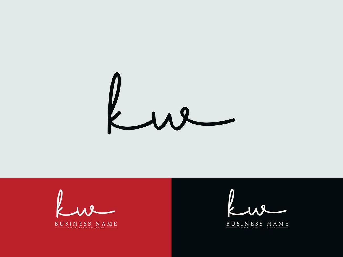 monogram kw logo kunst, luxe kw handtekening brief logo voor uw winkel vector