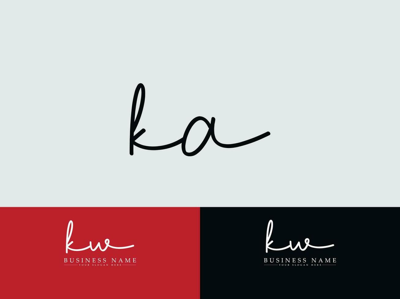 monogram ka logo kunst, luxe ka handtekening brief logo voor uw winkel vector