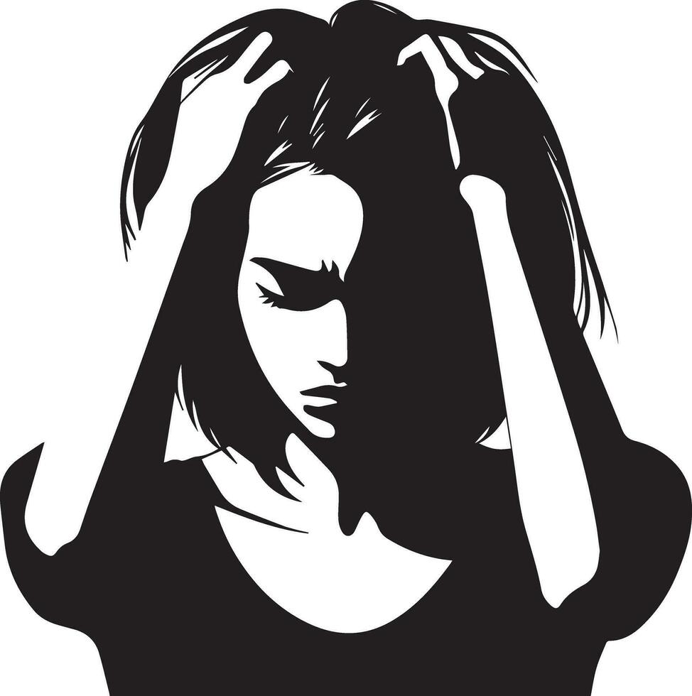 spanning vrouw vector silhouet illustratie zwart kleur