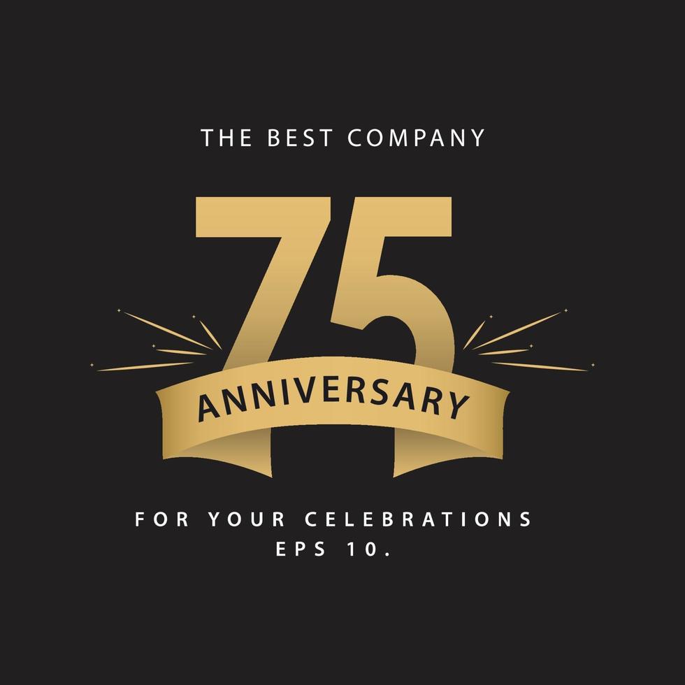 75 jaar verjaardag viering vector sjabloon ontwerp illustratie