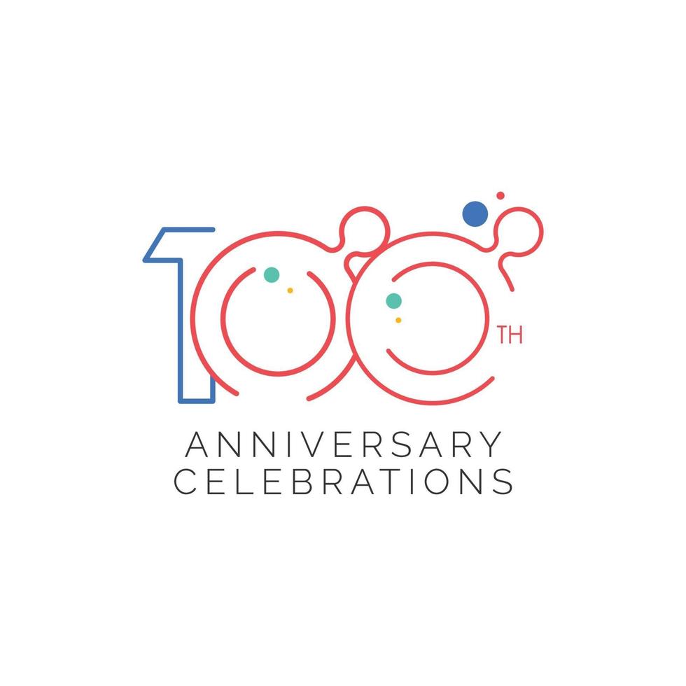 100ste verjaardag viering vector sjabloon ontwerp illustratie