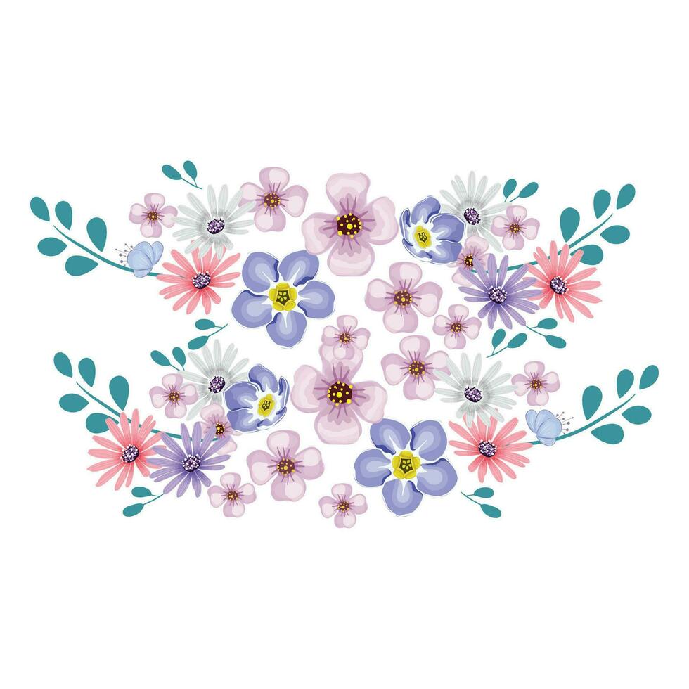 vector 2d bloemen boeket illustratie reeks