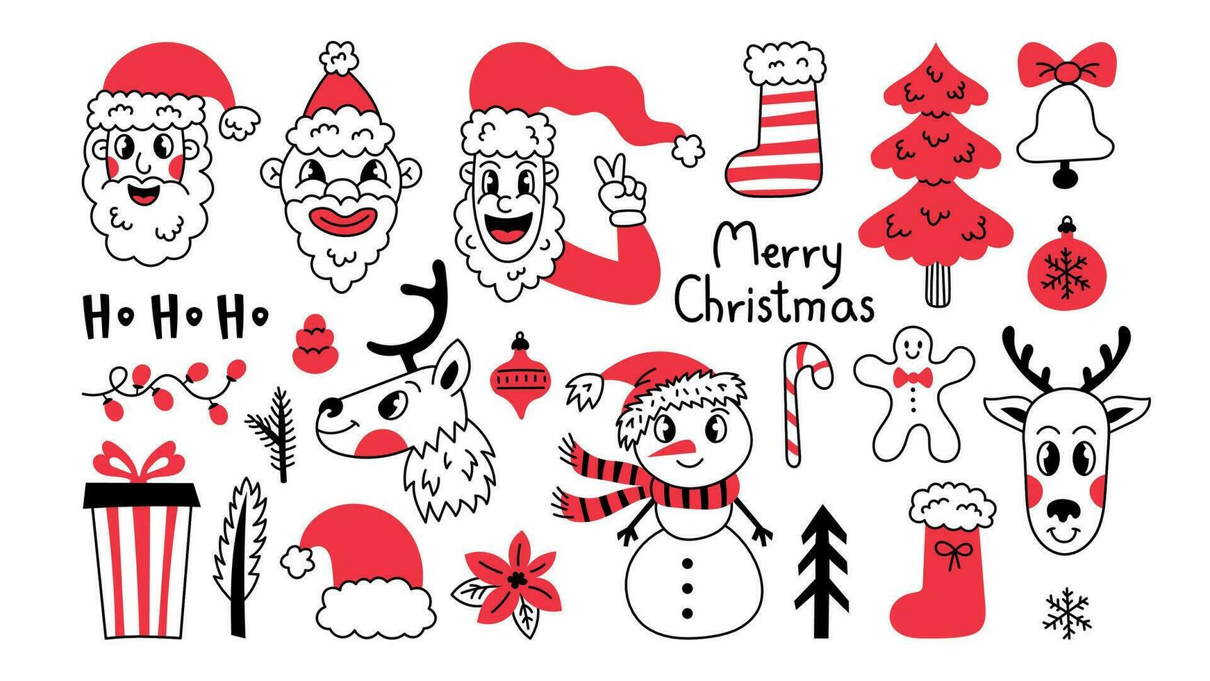 grappig Kerstmis tekening reeks vector