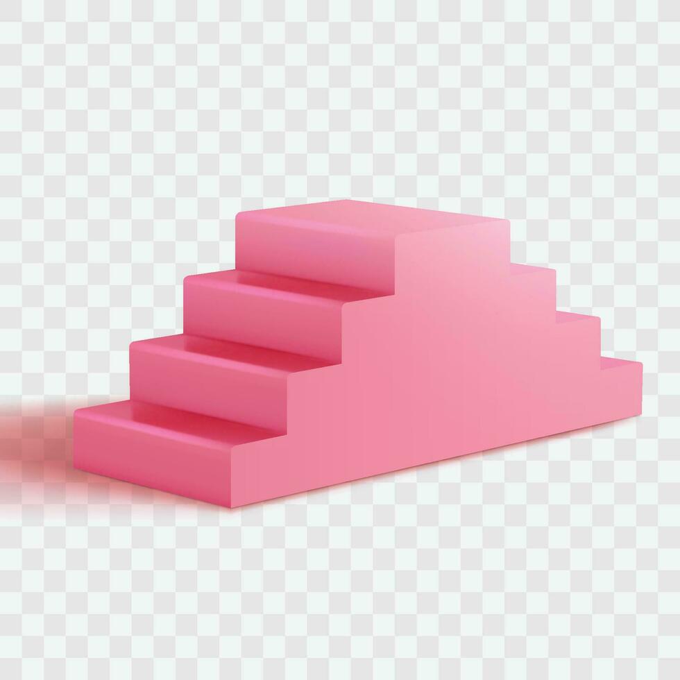 vector realistisch roze trappenhuis interieur ontwerp element