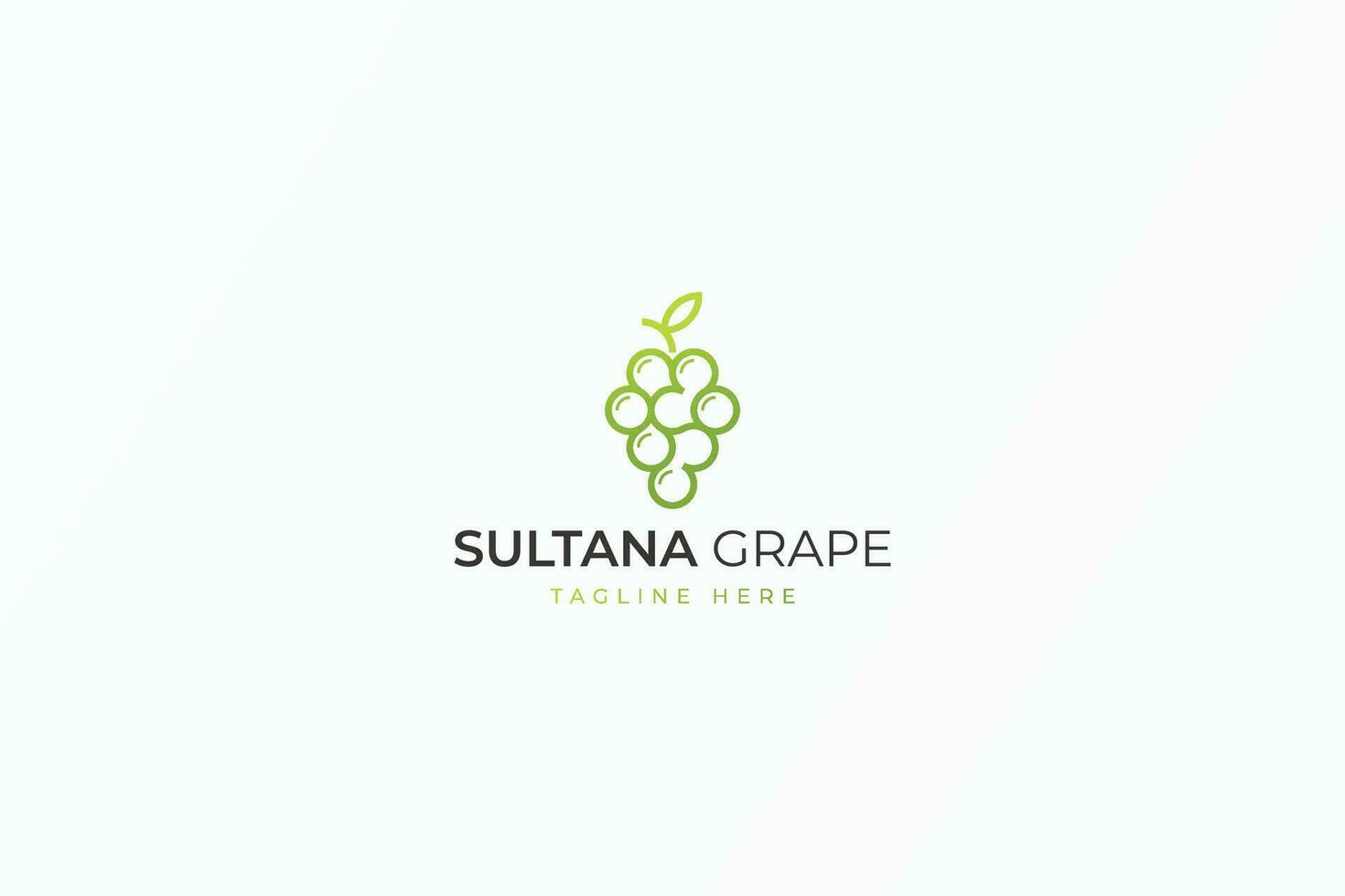 sultana druif gemakkelijk stijl vers groen fruit logo teken symbool bedrijf biologisch merk identiteit vector