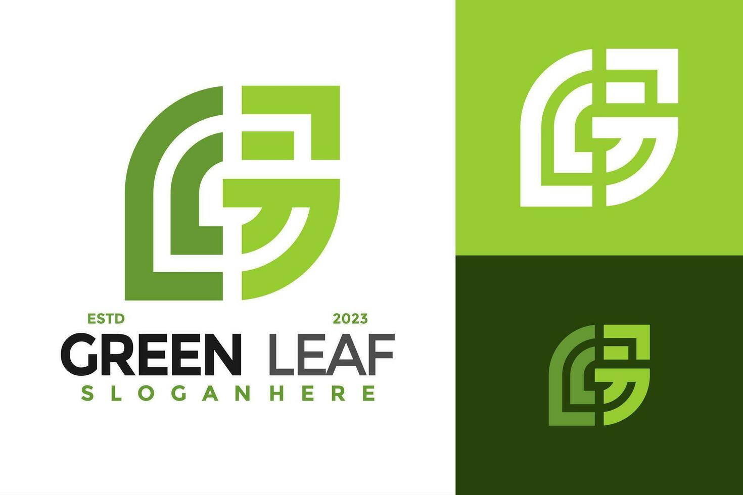 brief g groen blad logo ontwerp vector symbool icoon illustratie