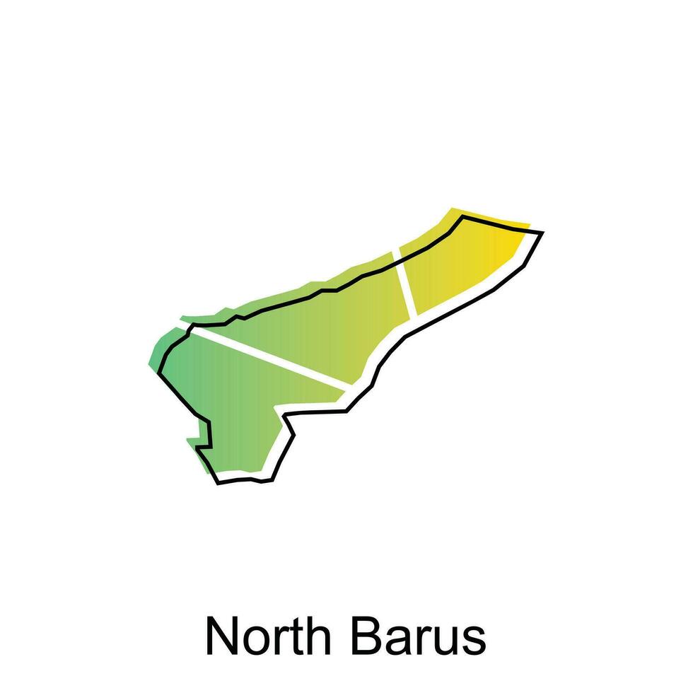 kaart stad van noorden barus logo ontwerp, provincie van noorden sumatra, wereld kaart Internationale vector sjabloon met schets grafisch schetsen stijl