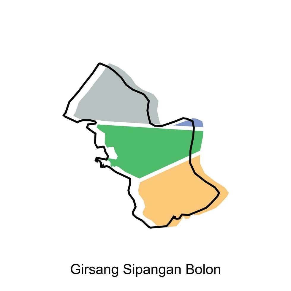 kaart stad van girsang sipangan bolon illustratie ontwerp, wereld kaart Internationale vector sjabloon, geschikt voor uw bedrijf