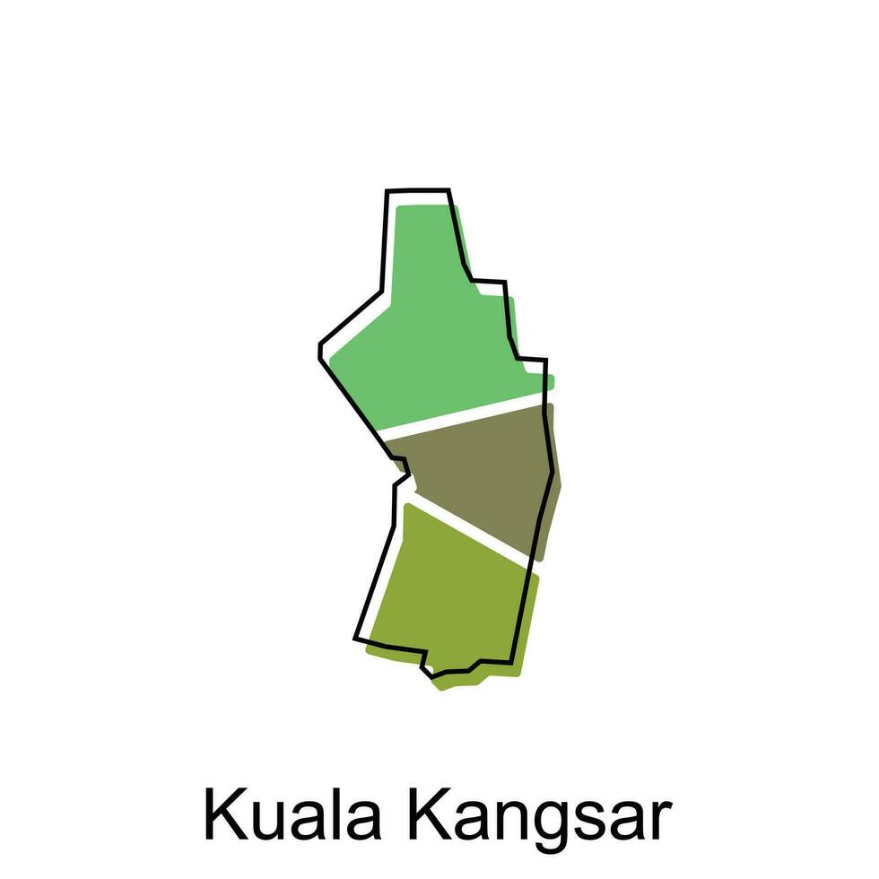 kaart stad van Kuala kangsar vector ontwerp, Maleisië kaart met grenzen, steden. logotype element voor sjabloon ontwerp