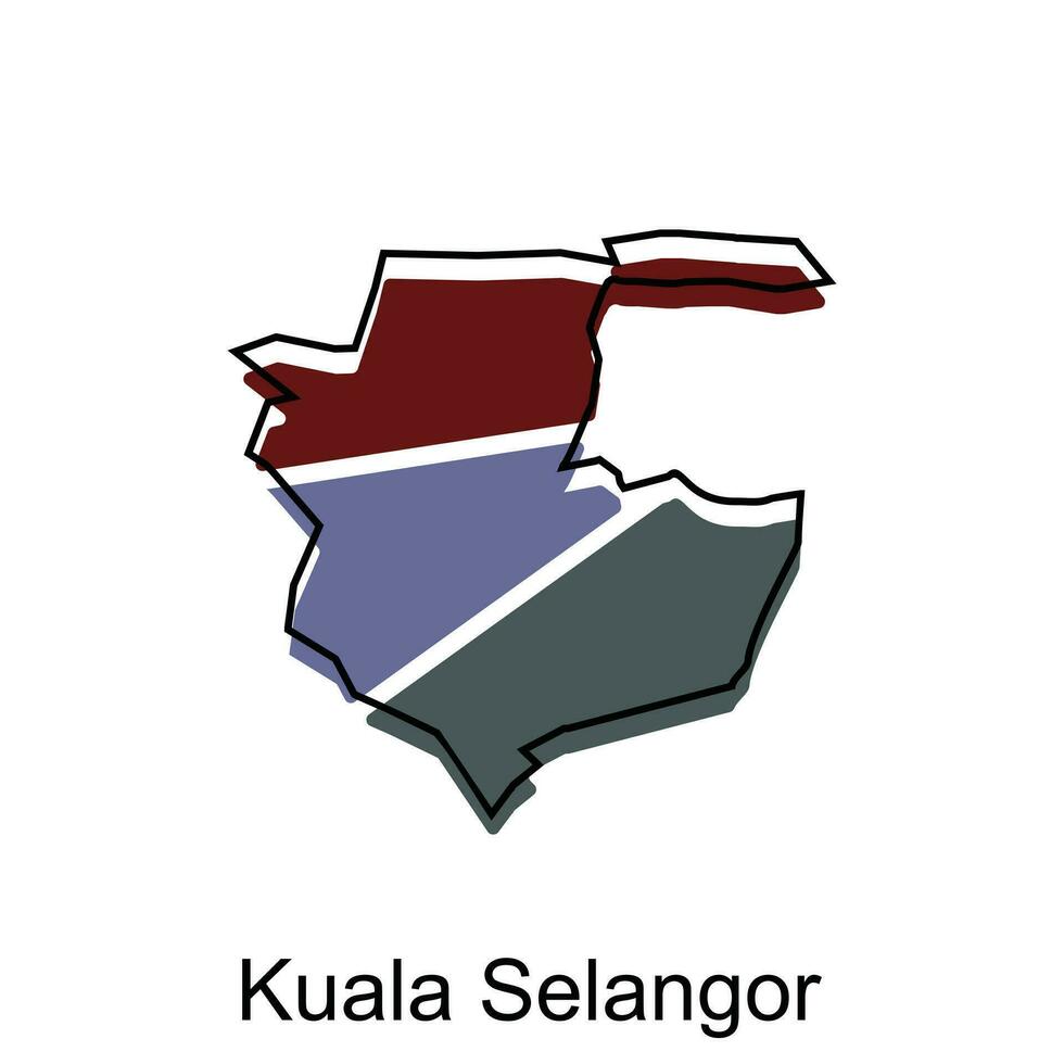 vector kaart stad van Kuala selangor ontwerp sjabloon, hoog gedetailleerd illustratie land in Azië