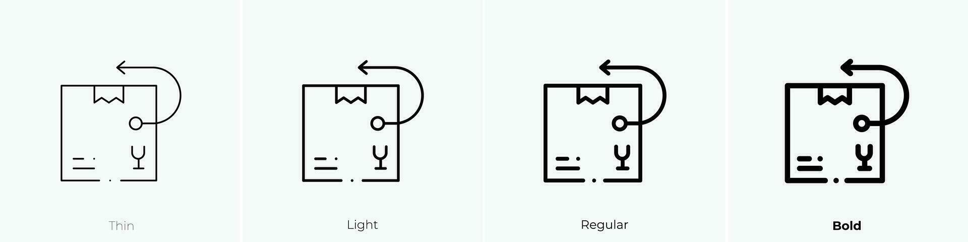 terugkeer icoon. dun, licht, regelmatig en stoutmoedig stijl ontwerp geïsoleerd Aan wit achtergrond vector