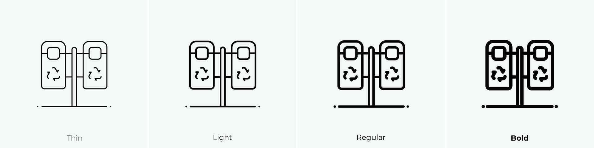 recycling icoon. dun, licht, regelmatig en stoutmoedig stijl ontwerp geïsoleerd Aan wit achtergrond vector