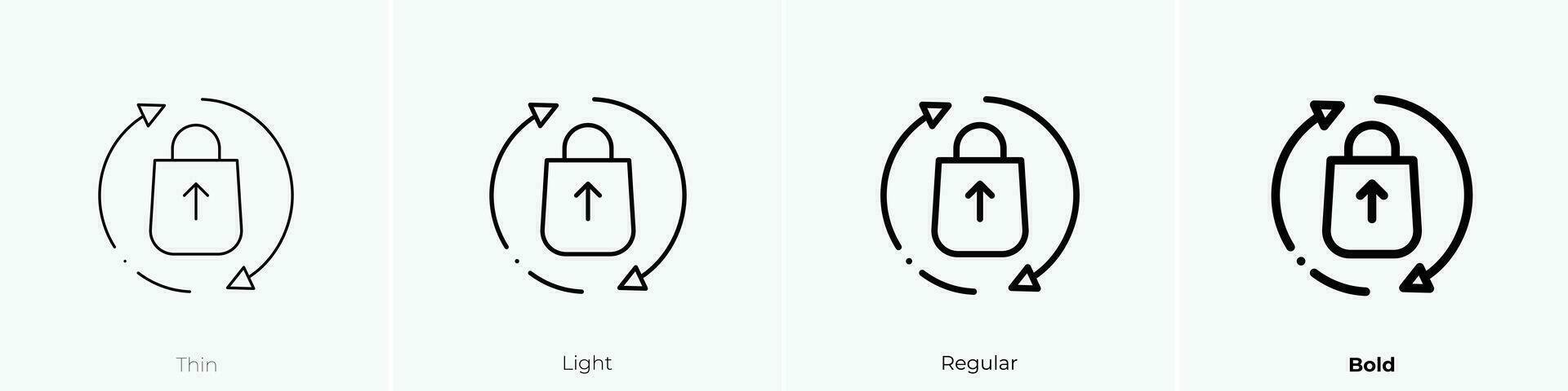 recyclebaar icoon. dun, licht, regelmatig en stoutmoedig stijl ontwerp geïsoleerd Aan wit achtergrond vector