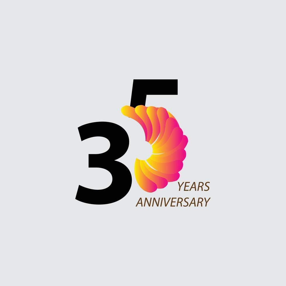 35 jaar verjaardag viering vector sjabloon ontwerp illustratie