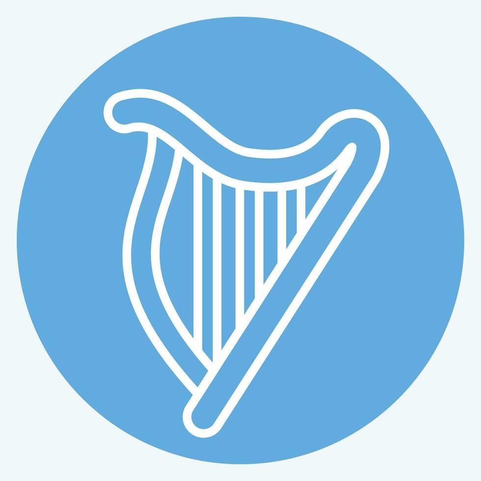 icoon harp. verwant naar keltisch symbool. blauw ogen stijl. gemakkelijk ontwerp bewerkbaar. gemakkelijk illustratie vector
