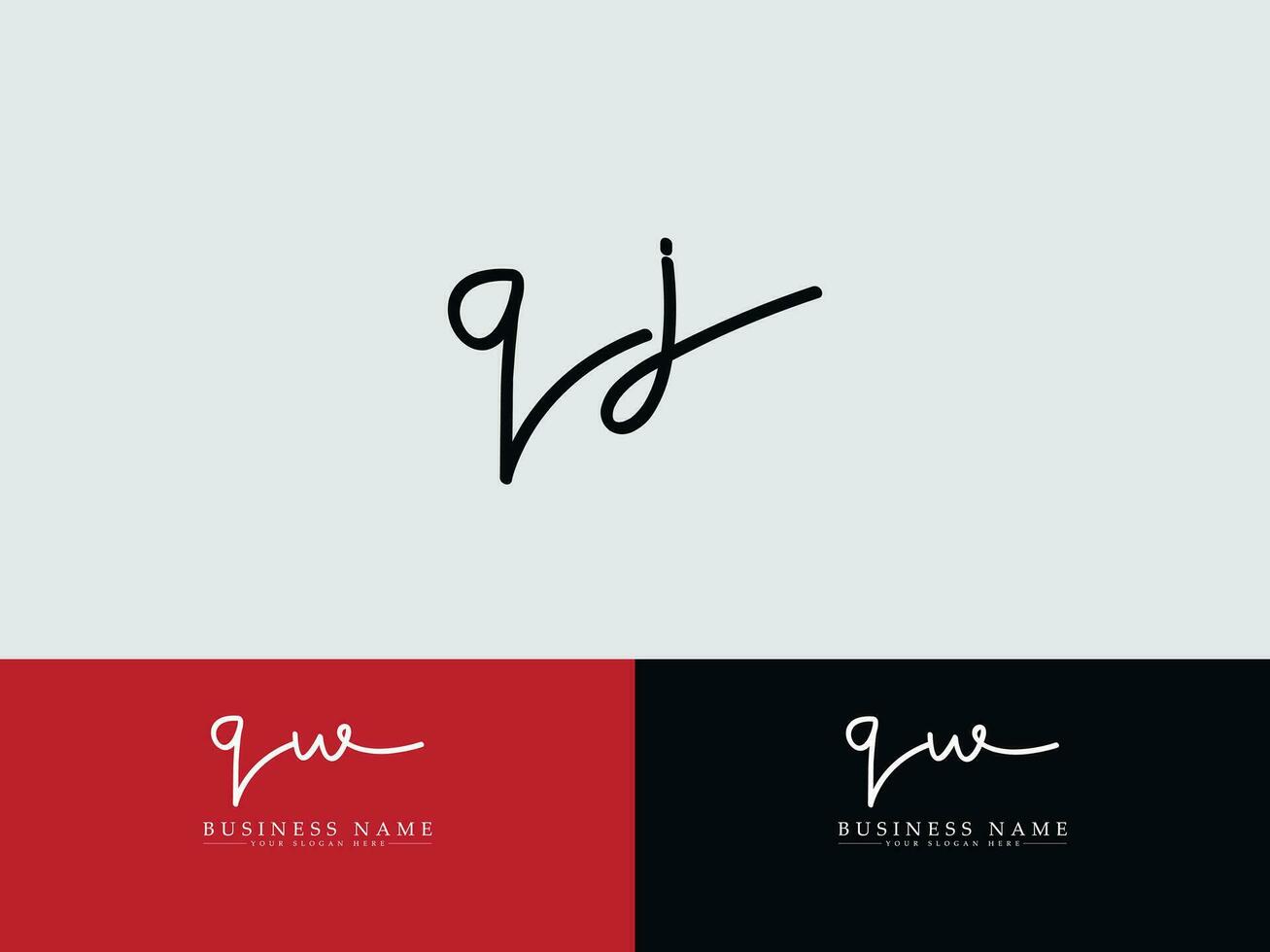 Koninklijk qj handtekening brief logo, typografie qj logo icoon ontwerp vector