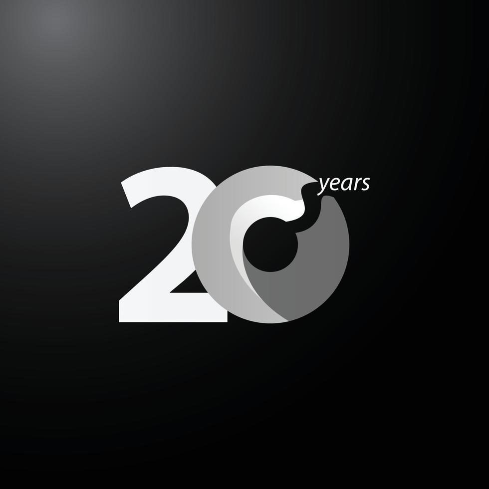20 jaar verjaardag viering vector sjabloon ontwerp illustratie