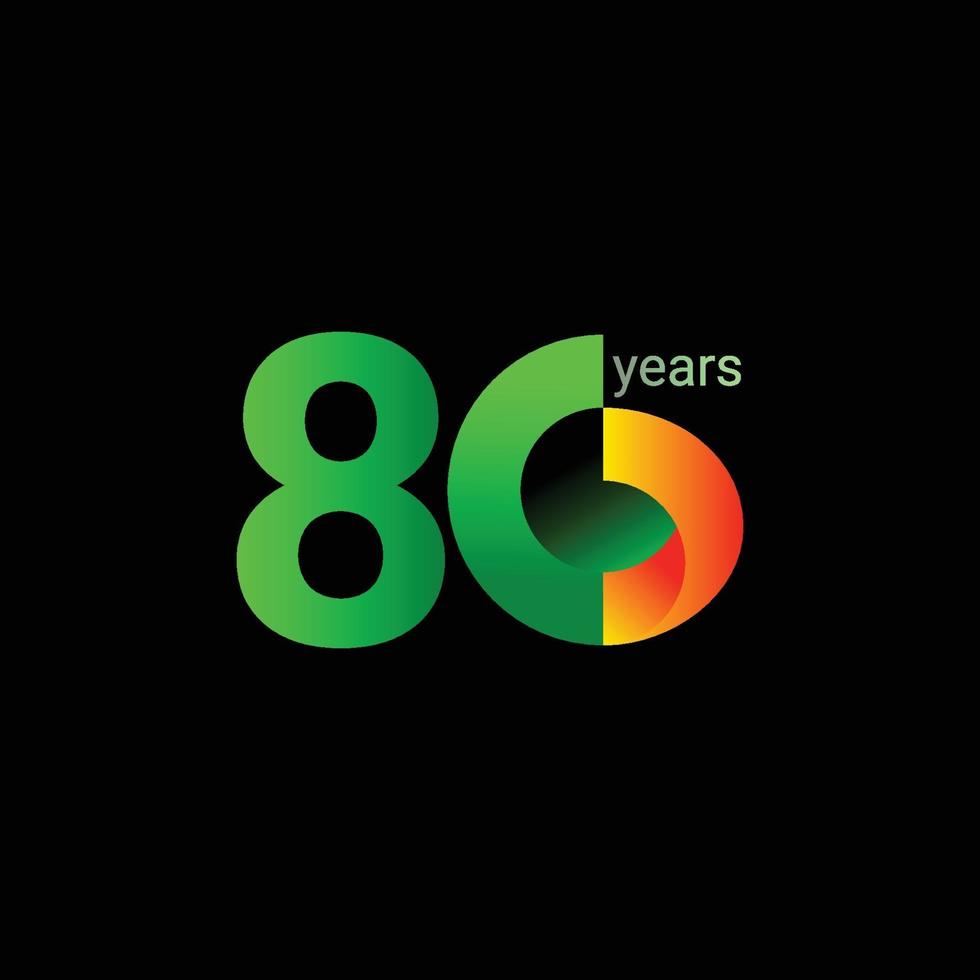 80 jaar verjaardag viering vector sjabloon ontwerp illustratie